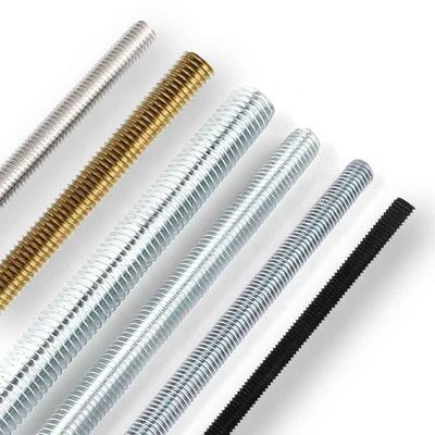 Brass Carbon Stainless Steel 304 316 A2 A4 Gr 4.8 8.8 Plain Black Zinc Plated HDG DIN975 DIN976 Threaded Rod M4-M48