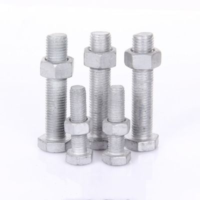 DIN Standard Hebei Fastener HDG Hot Dip Galvanized Hex Bolt and Nut with Yellow Zinc