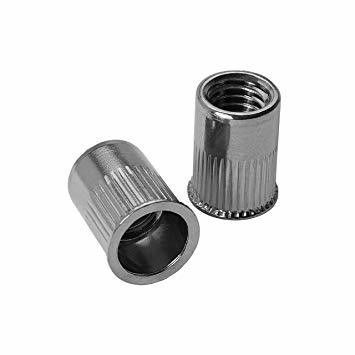 Yellow Zinc Carbon Steel M6 Flat Round Head Half Hex Rivet Nut for Internal and External