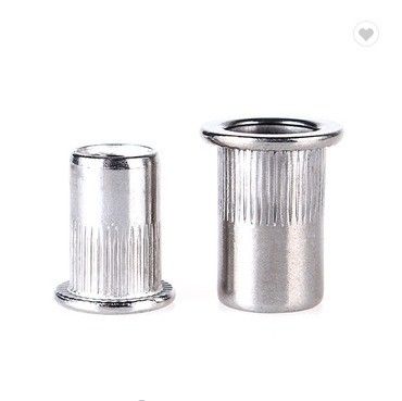 Yellow Zinc Carbon Steel M6 Flat Round Head Half Hex Rivet Nut for Internal and External