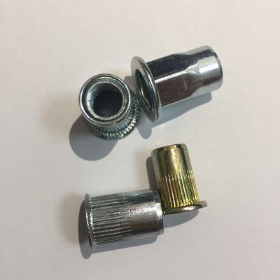 Yellow Zinc Carbon Steel M6 Flat Round Head Half Hex Rivet Nut for Internal and External