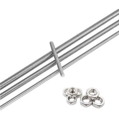 Brass Carbon Stainless Steel 304 316 A2 A4 Gr 4.8 8.8 Plain Black Zinc Plated HDG DIN975 DIN976 Threaded Rod M4-M48