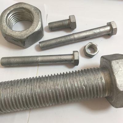 DIN Standard Hebei Fastener HDG Hot Dip Galvanized Hex Bolt and Nut with Yellow Zinc
