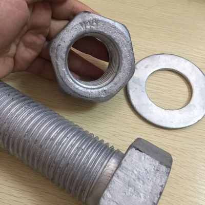 DIN Standard Hebei Fastener HDG Hot Dip Galvanized Hex Bolt and Nut with Yellow Zinc