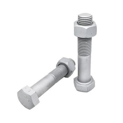 DIN Standard Hebei Fastener HDG Hot Dip Galvanized Hex Bolt and Nut with Yellow Zinc