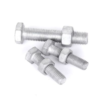 DIN Standard Hebei Fastener HDG Hot Dip Galvanized Hex Bolt and Nut with Yellow Zinc