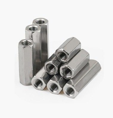 White Zinc Plated Hexagon Head Coupling Nut with Thickened Design and Steel Material