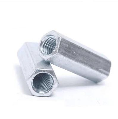 White Zinc Plated Hexagon Head Coupling Nut with Thickened Design and Steel Material
