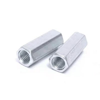 White Zinc Plated Hexagon Head Coupling Nut with Thickened Design and Steel Material