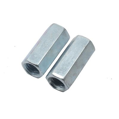 DIN Standard Plain Zinc Galvanized Hexagon Long Nut M5-120 for Connector Nut Connection
