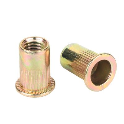 Galvanized Flat Head Nut with Grade 4.8/8.8/10.9/12.9 Ect Knurled Vertical Rivets