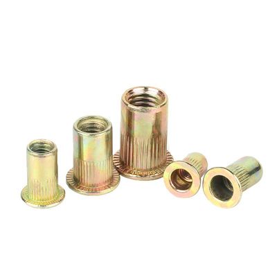 Galvanized Flat Head Nut with Grade 4.8/8.8/10.9/12.9 Ect Knurled Vertical Rivets