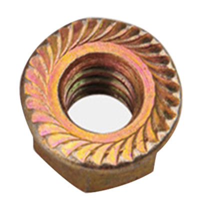 Polished Finish Flange Nut DIN6923 with Gasket Serrated Nut Anti Slip White Colored Zinc