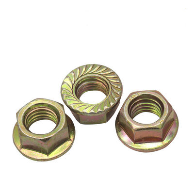 Polished Finish Flange Nut DIN6923 with Gasket Serrated Nut Anti Slip White Colored Zinc