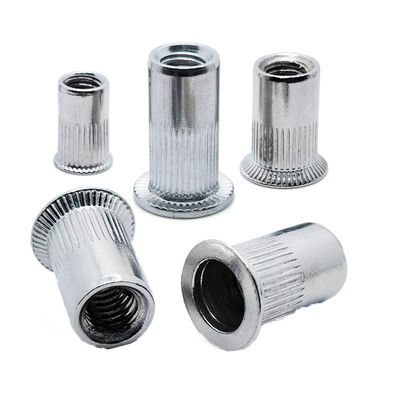 ZINC PLATED Small Large Countersunk Flat Head Reduced Side With Notch Collar Rivet Nuts