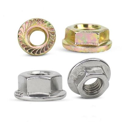 Polished Finish 304 Stainless Steel Hexagonal Flange Nut with Color Zinc Coating