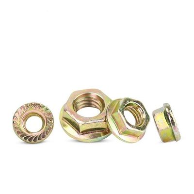 Polished Finish 304 Stainless Steel Hexagonal Flange Nut with Color Zinc Coating
