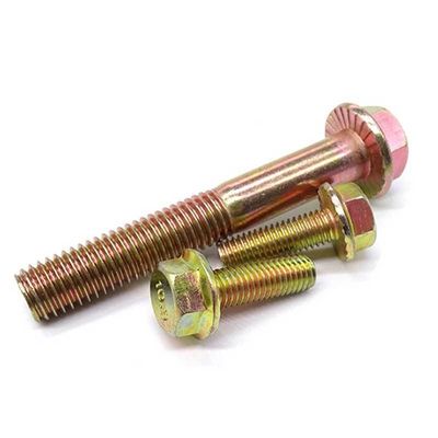 12.9 Grade Yellow Zinc Coated DIN6921 Hex Head Flange Bolt M10 M12 M6 for Building
