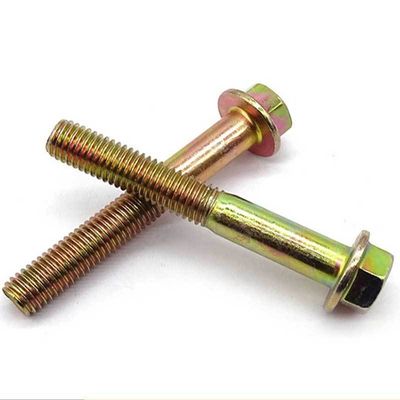 12.9 Grade Yellow Zinc Coated DIN6921 Hex Head Flange Bolt M10 M12 M6 for Building