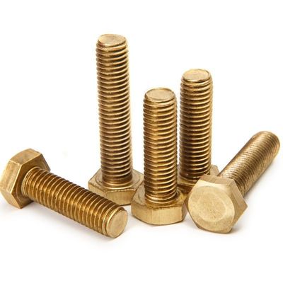 Plain Finish Brass DIN933 DIN931 Hexagon Hex Head Bolts for Construction