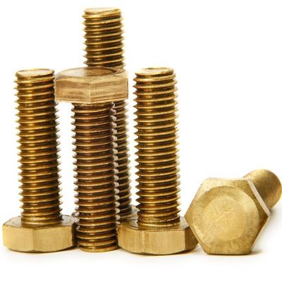 Plain Finish Brass DIN933 DIN931 Hexagon Hex Head Bolts for Construction