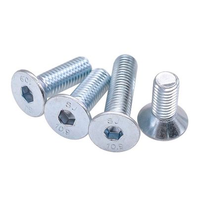 Handan Fastener Direct White Blue Zinc Plated DIN7991 CSK Flat Head Hex Socket Bolt Screw