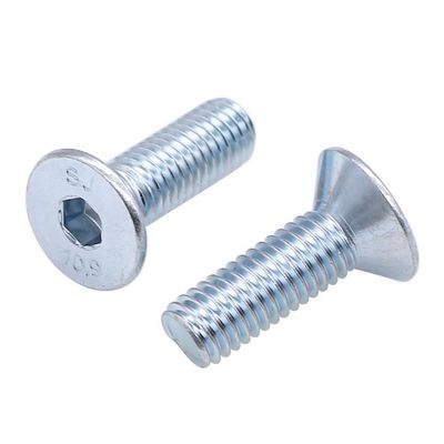 Handan Fastener Direct White Blue Zinc Plated DIN7991 CSK Flat Head Hex Socket Bolt Screw