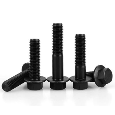 Industry Grade Blackened Flange Bolt DIN6921 with Full Tooth and Hexagonal Head