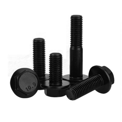 Industry Grade Blackened Flange Bolt DIN6921 with Full Tooth and Hexagonal Head