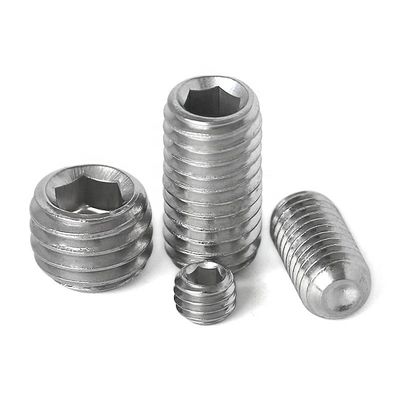 Precision Nonstandard Parts Grade 12.9 Concave End Hexagonal Tight Set Screw DIN914 Headless Machine Screw
