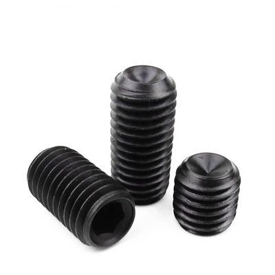 Black Oxide Finish High Strength Hexagon Socket Set Screw with Concave End Headless Machine Screw
