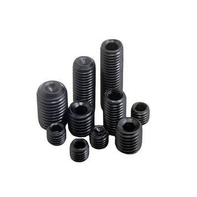 Black Oxide Finish High Strength Hexagon Socket Set Screw with Concave End Headless Machine Screw