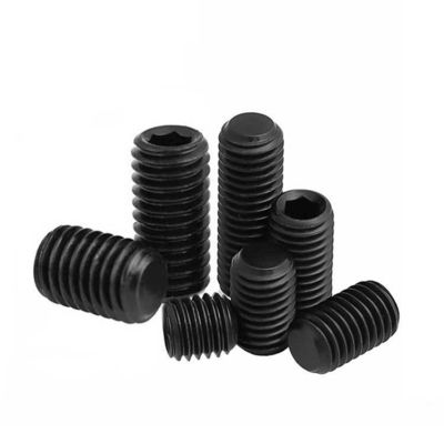 Black Oxide Finish High Strength Hexagon Socket Set Screw with Concave End Headless Machine Screw
